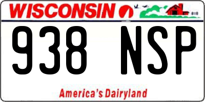 WI license plate 938NSP