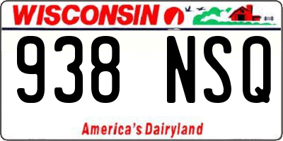 WI license plate 938NSQ