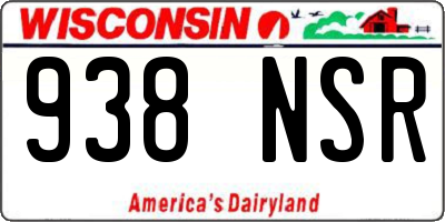 WI license plate 938NSR