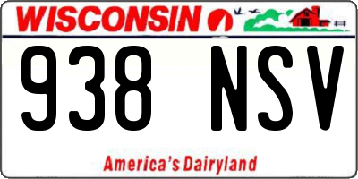 WI license plate 938NSV