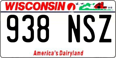 WI license plate 938NSZ