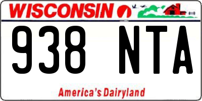 WI license plate 938NTA