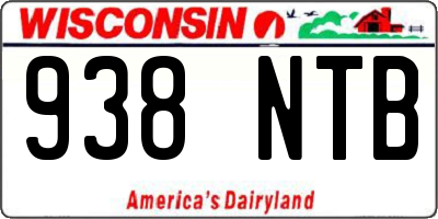 WI license plate 938NTB
