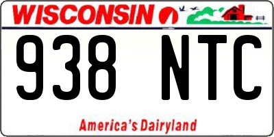 WI license plate 938NTC