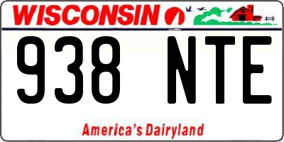 WI license plate 938NTE