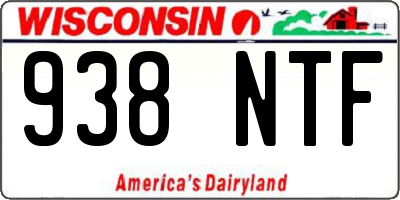 WI license plate 938NTF