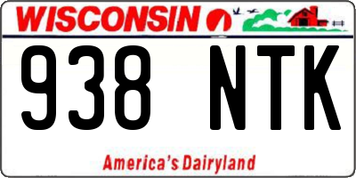 WI license plate 938NTK