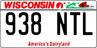 WI license plate 938NTL
