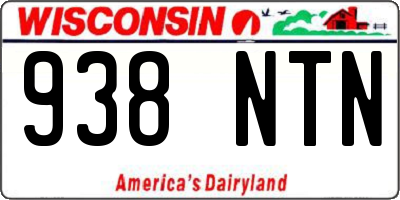 WI license plate 938NTN