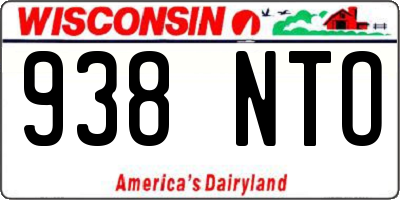WI license plate 938NTO