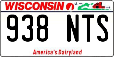 WI license plate 938NTS