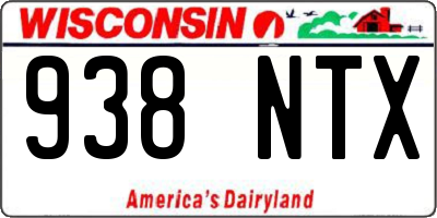 WI license plate 938NTX