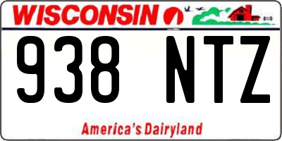 WI license plate 938NTZ