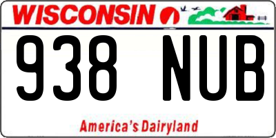 WI license plate 938NUB