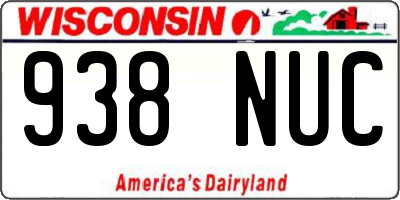 WI license plate 938NUC