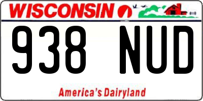 WI license plate 938NUD