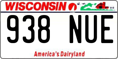 WI license plate 938NUE