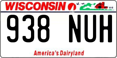 WI license plate 938NUH