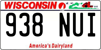 WI license plate 938NUI