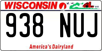 WI license plate 938NUJ