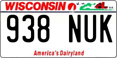 WI license plate 938NUK