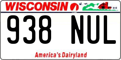 WI license plate 938NUL