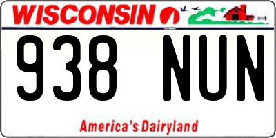 WI license plate 938NUN