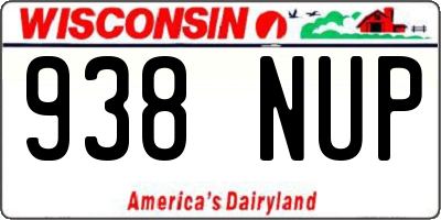WI license plate 938NUP