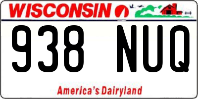 WI license plate 938NUQ