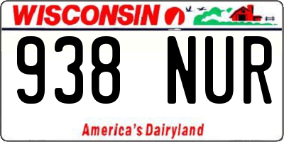 WI license plate 938NUR