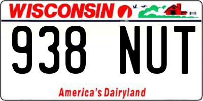 WI license plate 938NUT