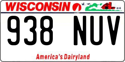 WI license plate 938NUV
