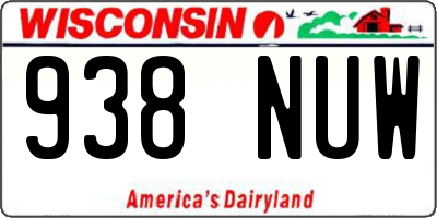 WI license plate 938NUW