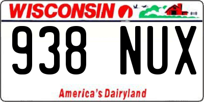 WI license plate 938NUX