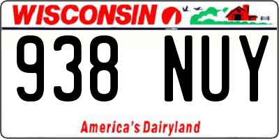 WI license plate 938NUY