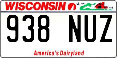 WI license plate 938NUZ