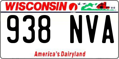 WI license plate 938NVA