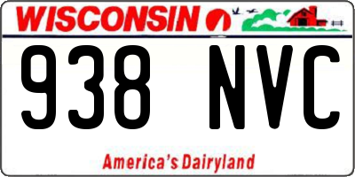 WI license plate 938NVC