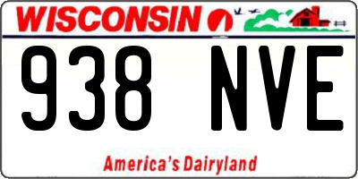 WI license plate 938NVE
