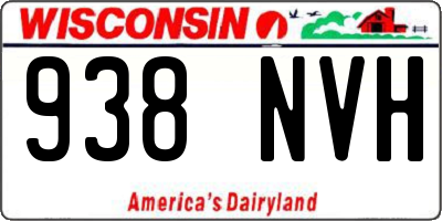 WI license plate 938NVH