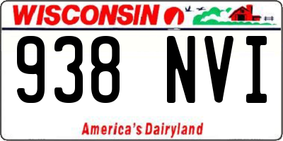 WI license plate 938NVI