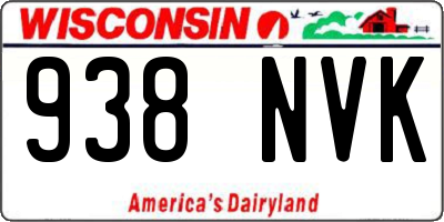 WI license plate 938NVK