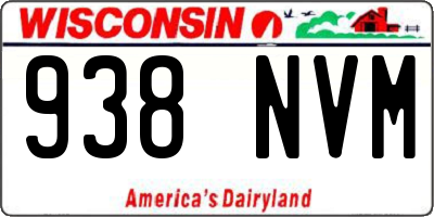 WI license plate 938NVM