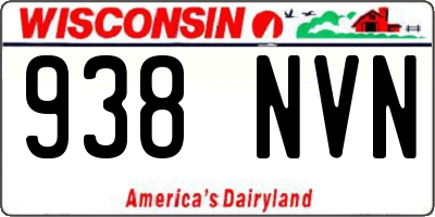 WI license plate 938NVN