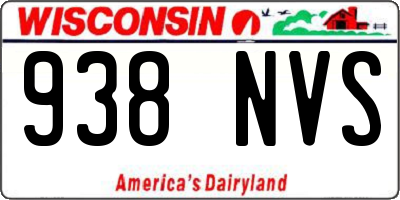 WI license plate 938NVS