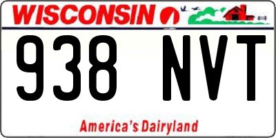 WI license plate 938NVT