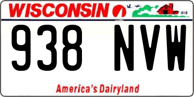 WI license plate 938NVW