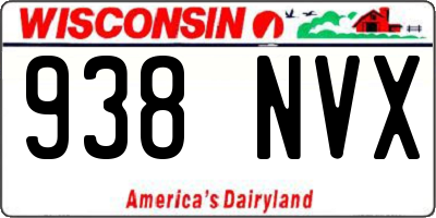 WI license plate 938NVX