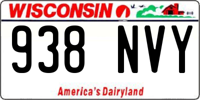 WI license plate 938NVY