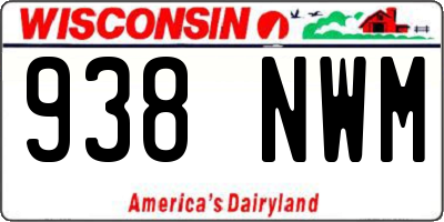 WI license plate 938NWM